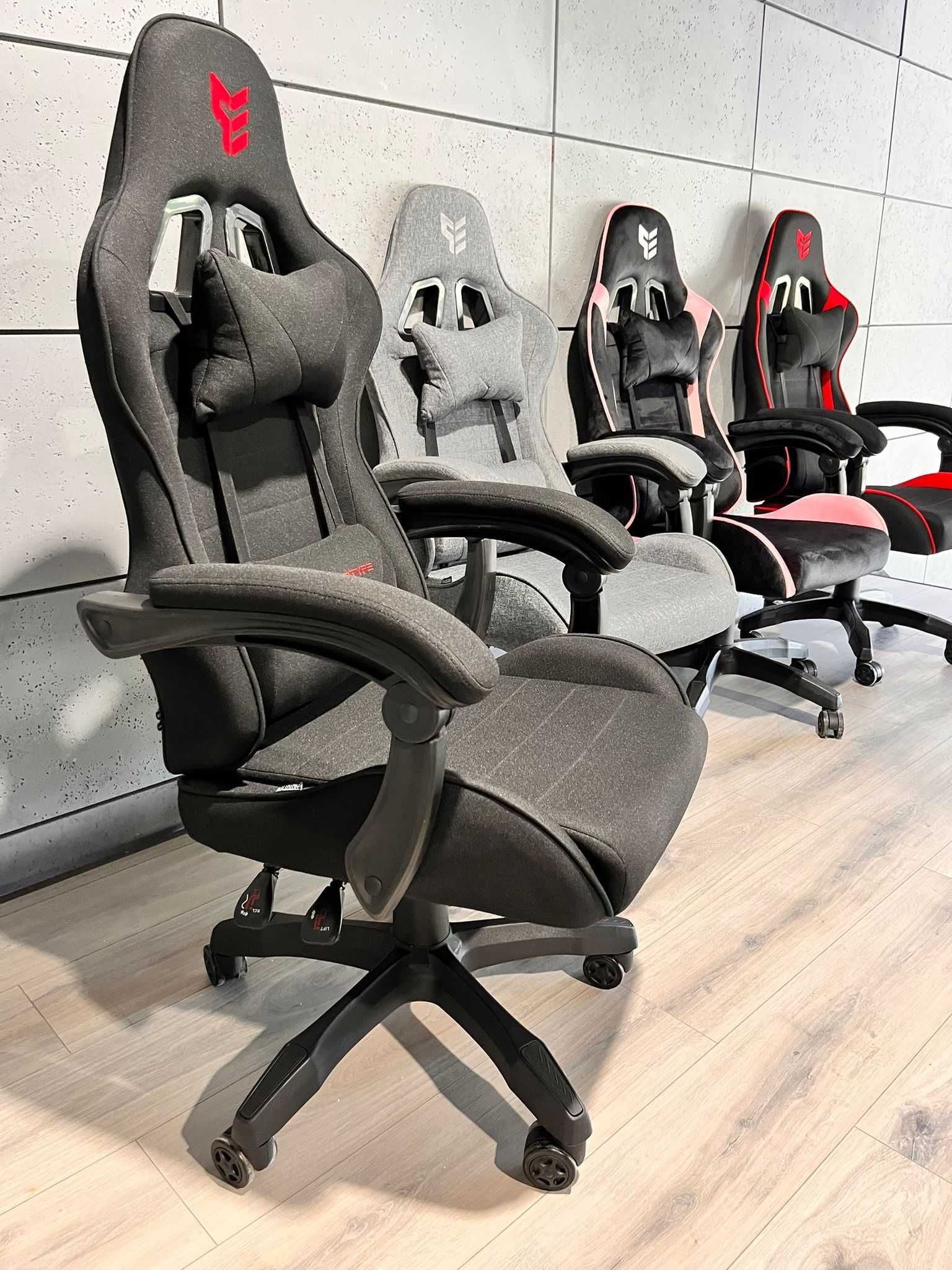 Krzesło obrotowe do biurka fotel gamingowy WELUR/TKANINA