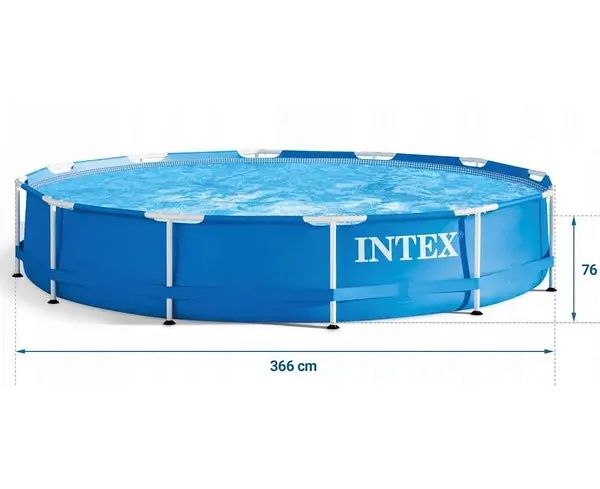 Intex 28212 каркасний басейн Metal Frame 366x76 см з фільтр-насосом