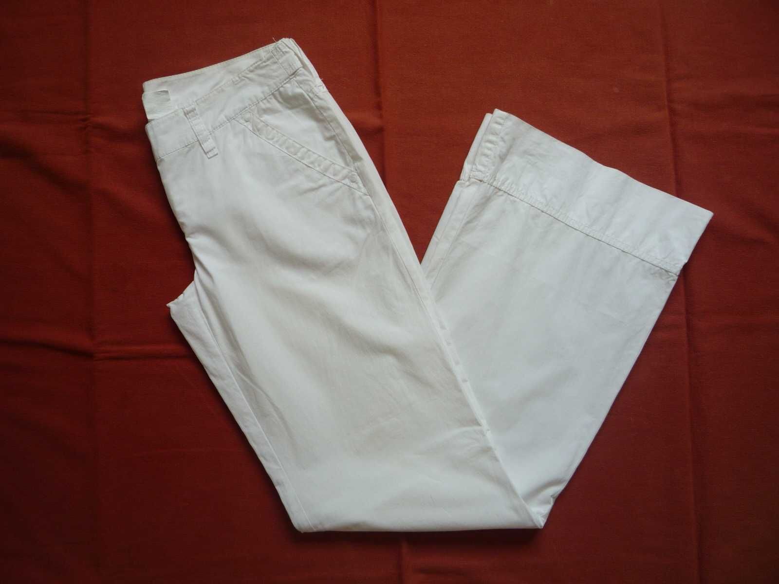 CAMAIEU 36/S Spodnie Rozszerzane Dzwony Białe Bawełna Jak Nowe