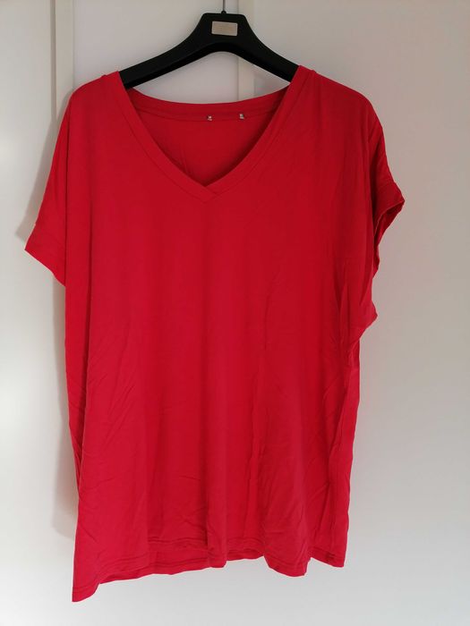 Ulla Popken czerwona bluzka nietoperz r. XXL