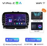 Rádio Android Fiat 500 de 2016-19 Carplay 2/32GB GPS wifi BT NOVO