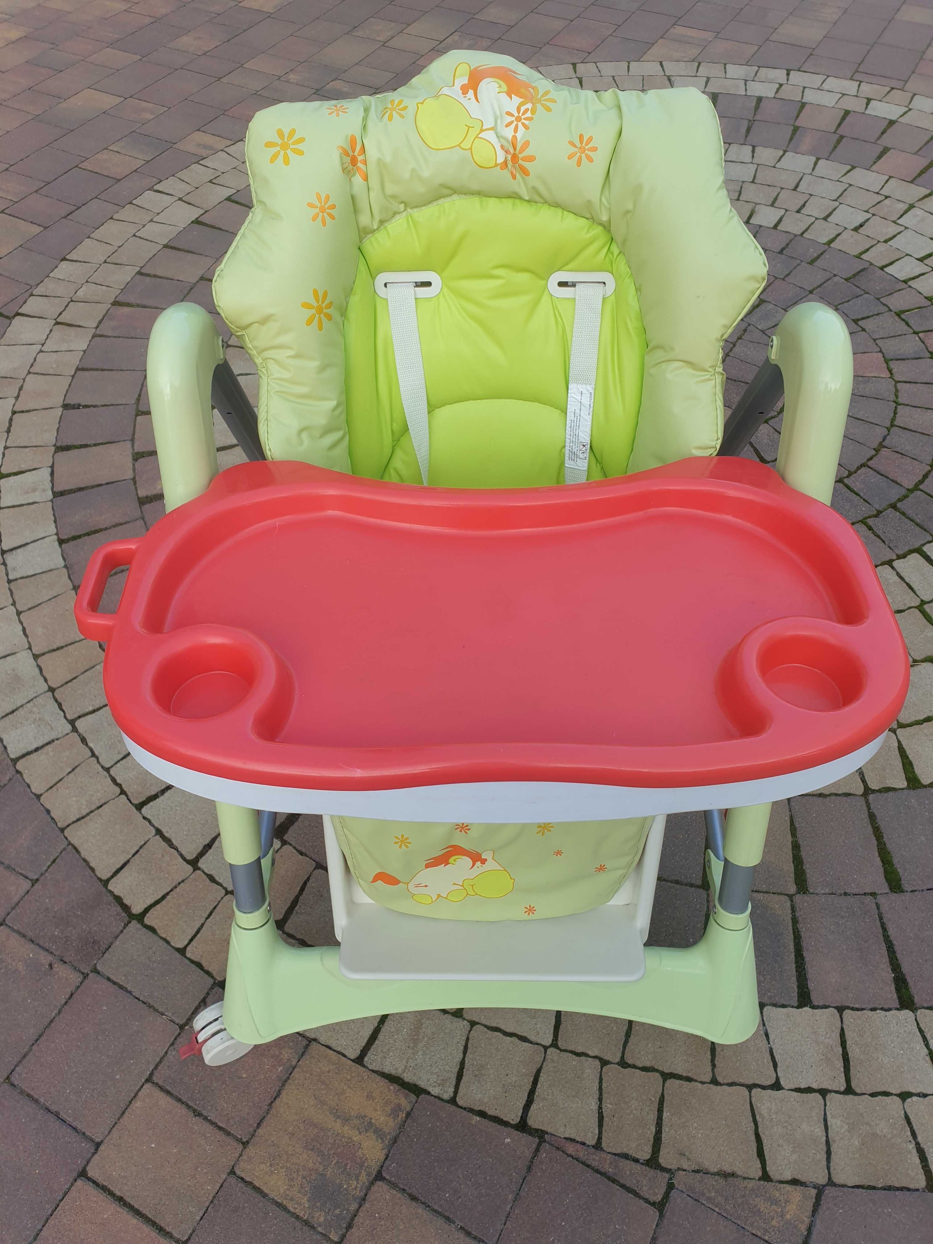 Krzesełko / fotelik do karmienia dla dziecka regulowany zielony