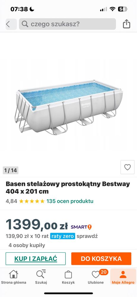 Basen stelazowy Bestest 2x4m h100 cm