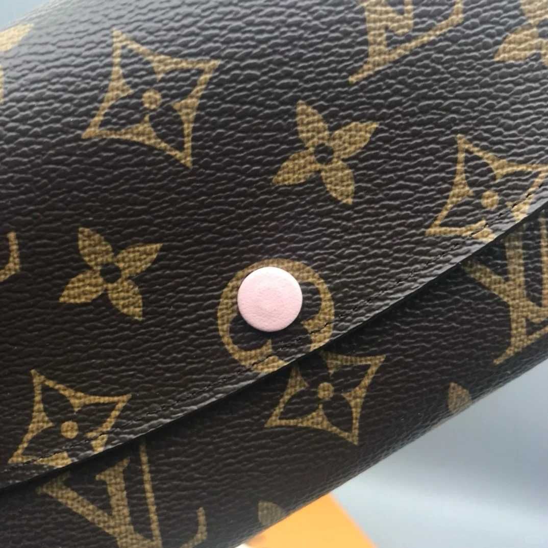 (Ostatni) Portfel damski Louis Vuitton Emilie Monogram różowa klamra