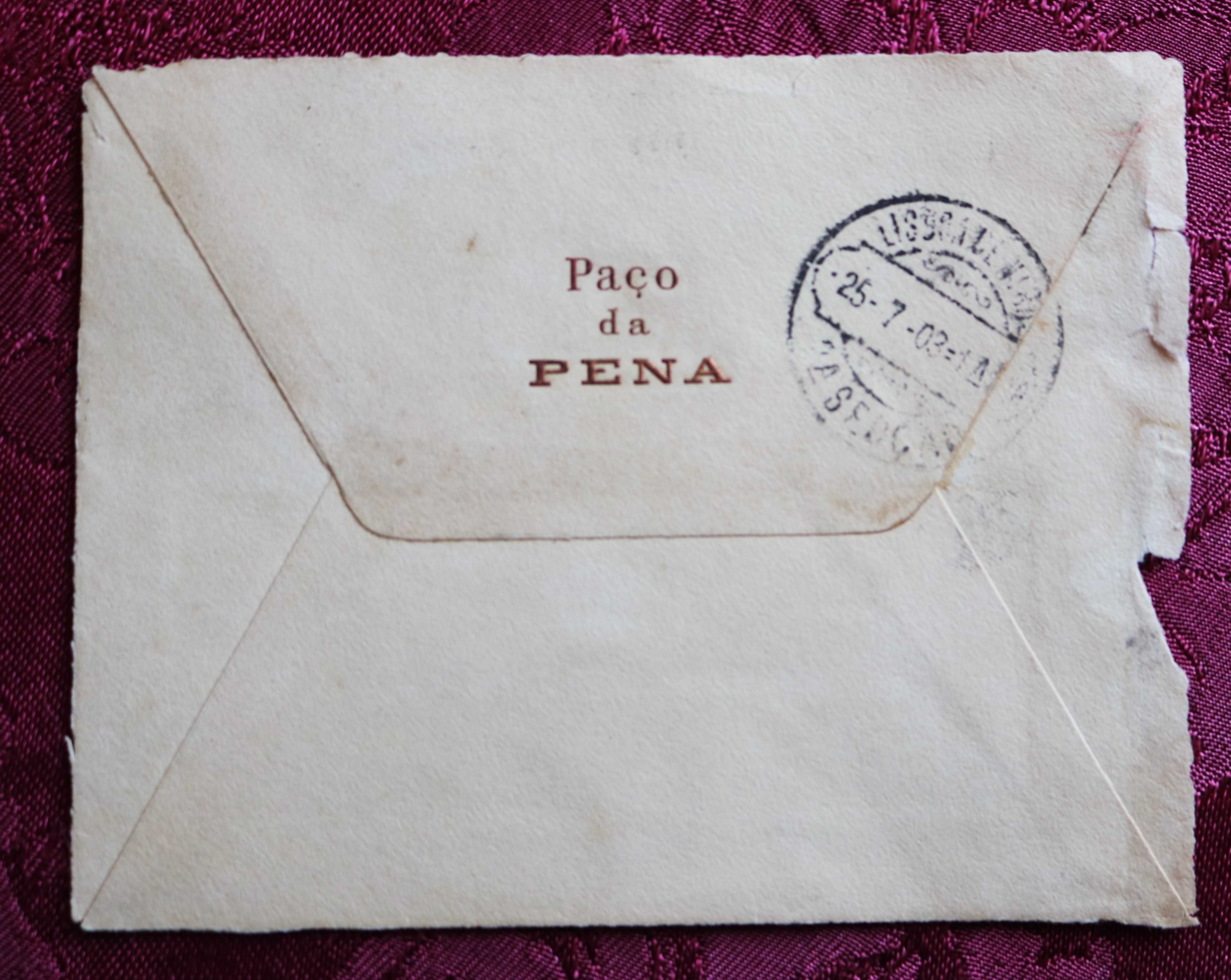 Sintra Paço da Pena envelope timbrado, incompleto