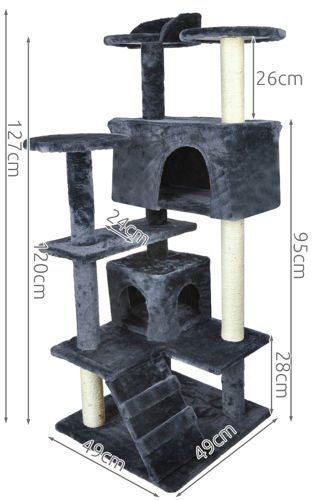 Drzewko dla kota 120cm szaro-białe drapak