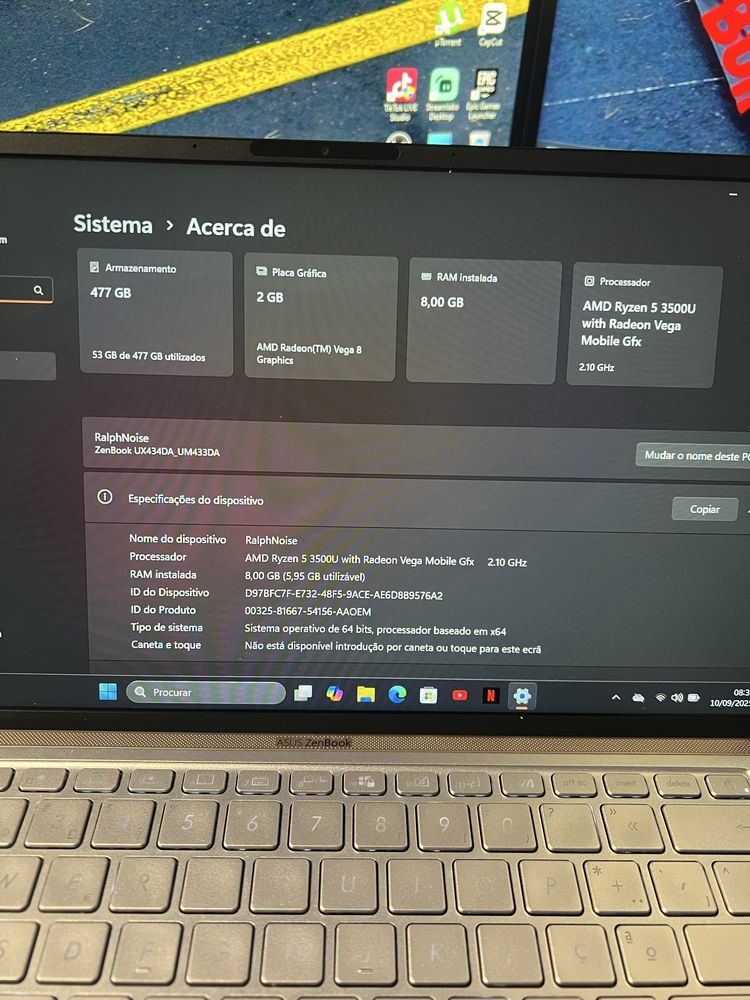Portatil asus zenbook