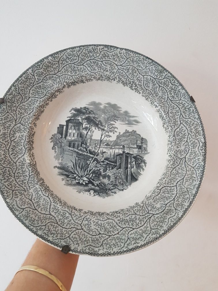 Antyk fajans, talerz 1840 porcelana