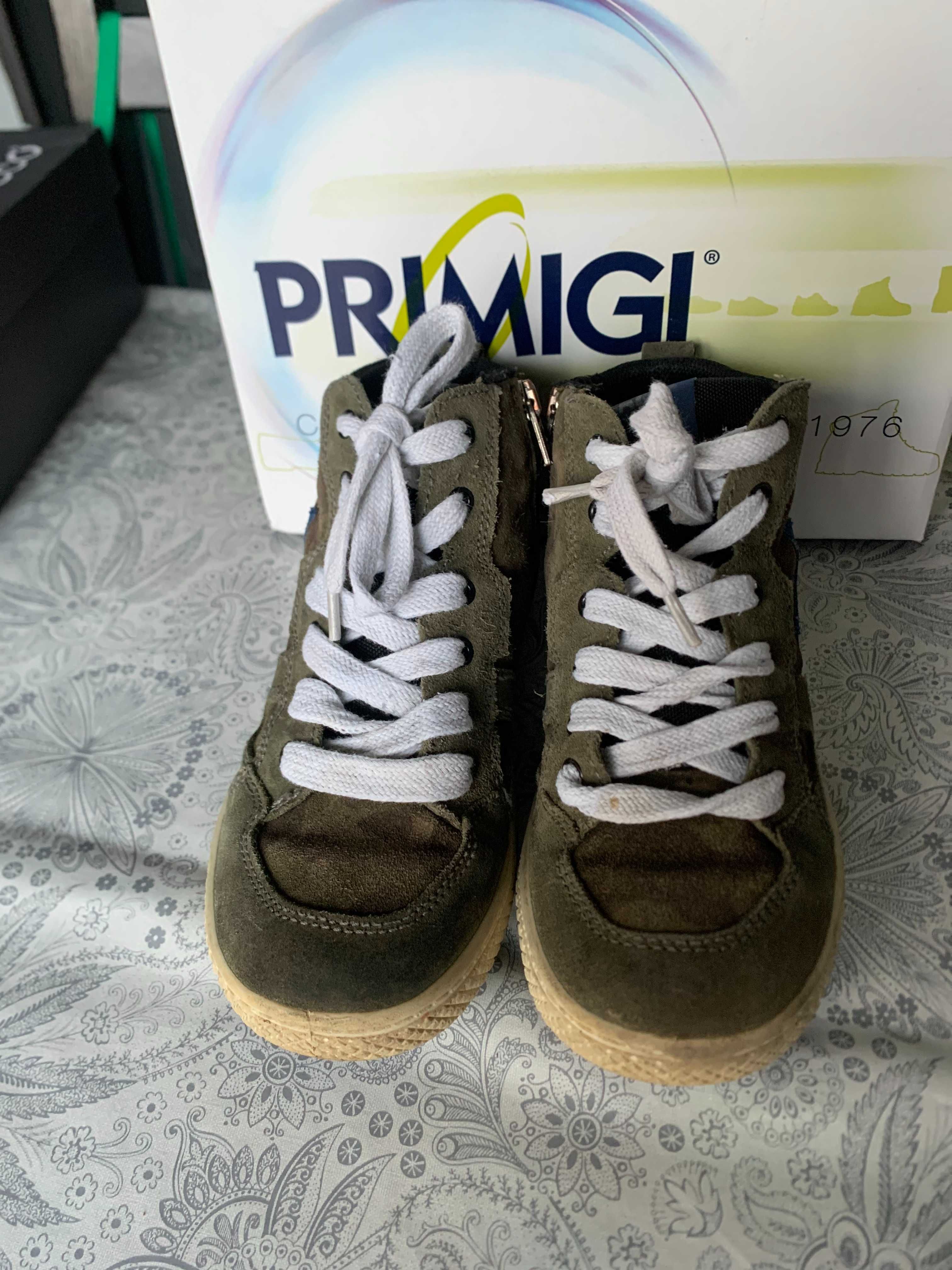 r. 32 Primigi skórzane półbuty trzewiki, sneakersy, khaki, moro