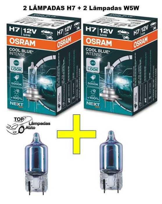 Lâmpadas Osram Cool Blue Intense Next GEN 5000K +100% H1/H4/H7/H8/H11