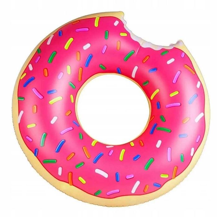 Koło do pływania dmuchane donut pączek różowy duży xxl 90 cm