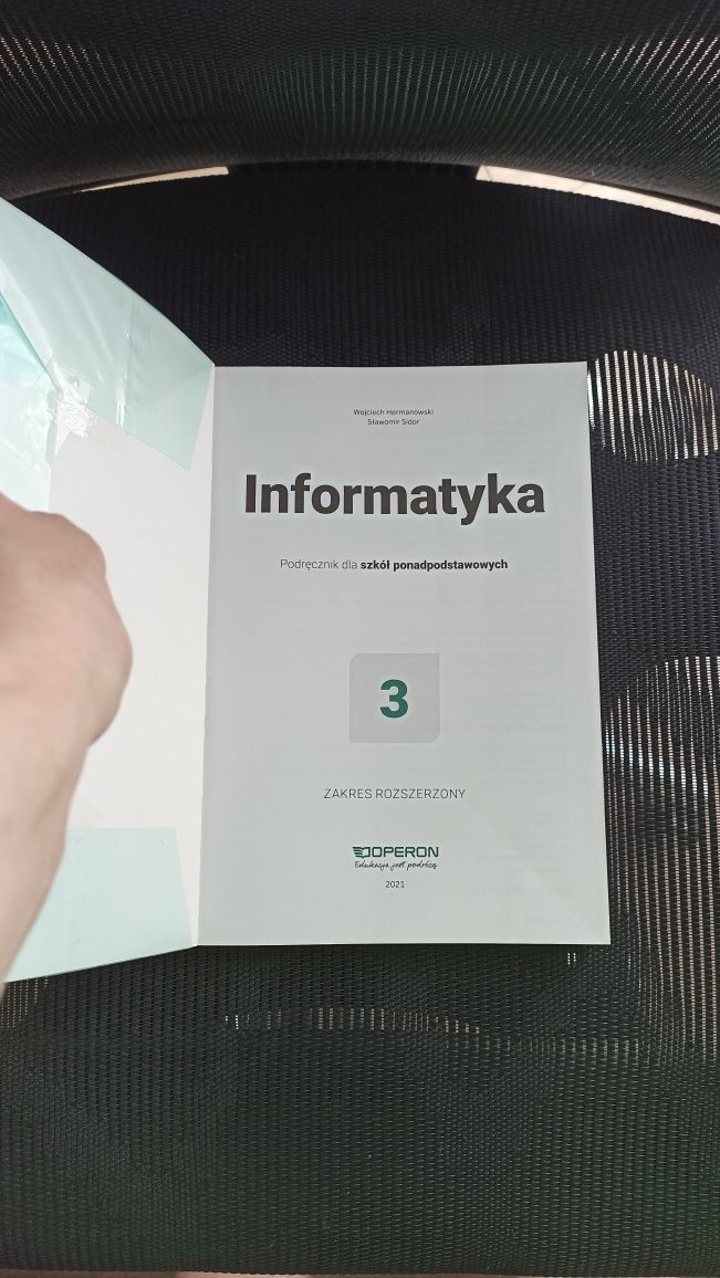 Informatyka 3. Podręcznik 3. Zakres rozszerzony. Reforma 2019 Operon