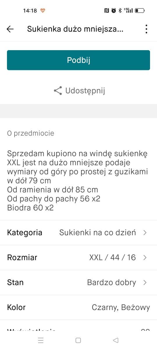 Sukienka xxl jest mniejsza