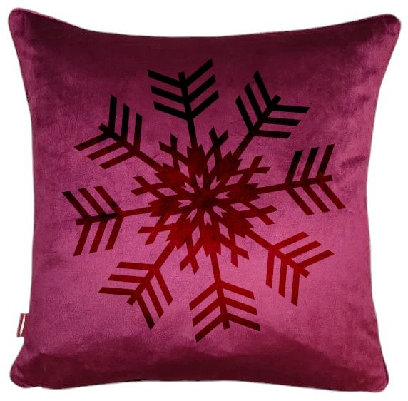 Świąteczna Poszewka welurowa poduszka 40x40 Prezent Śnieżynka