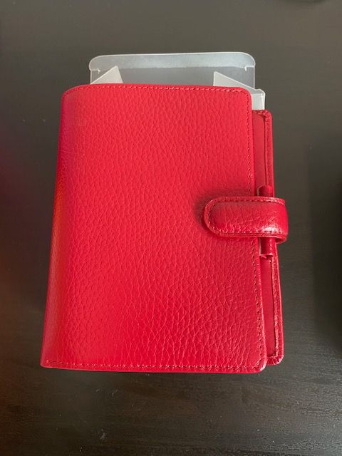 Filofax - Agenda em pele genuína vermelha