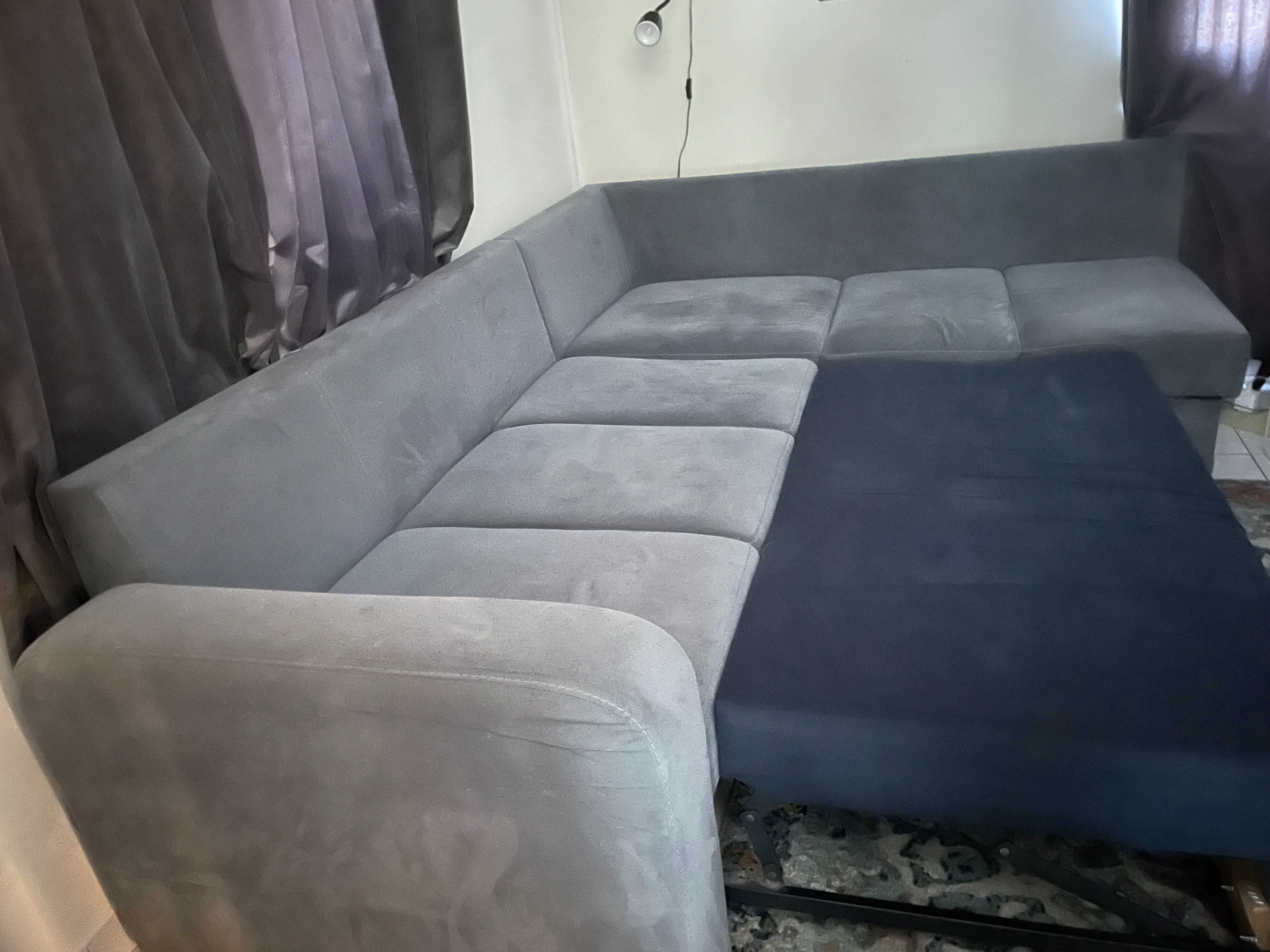 Funkcjonalna Sofa Narożna z Funkcją Spania (Kolor Szary)