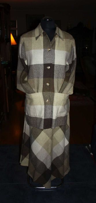 Komplet,bluza ze spódnicą w kratę maxi w kratę,roz.42/44