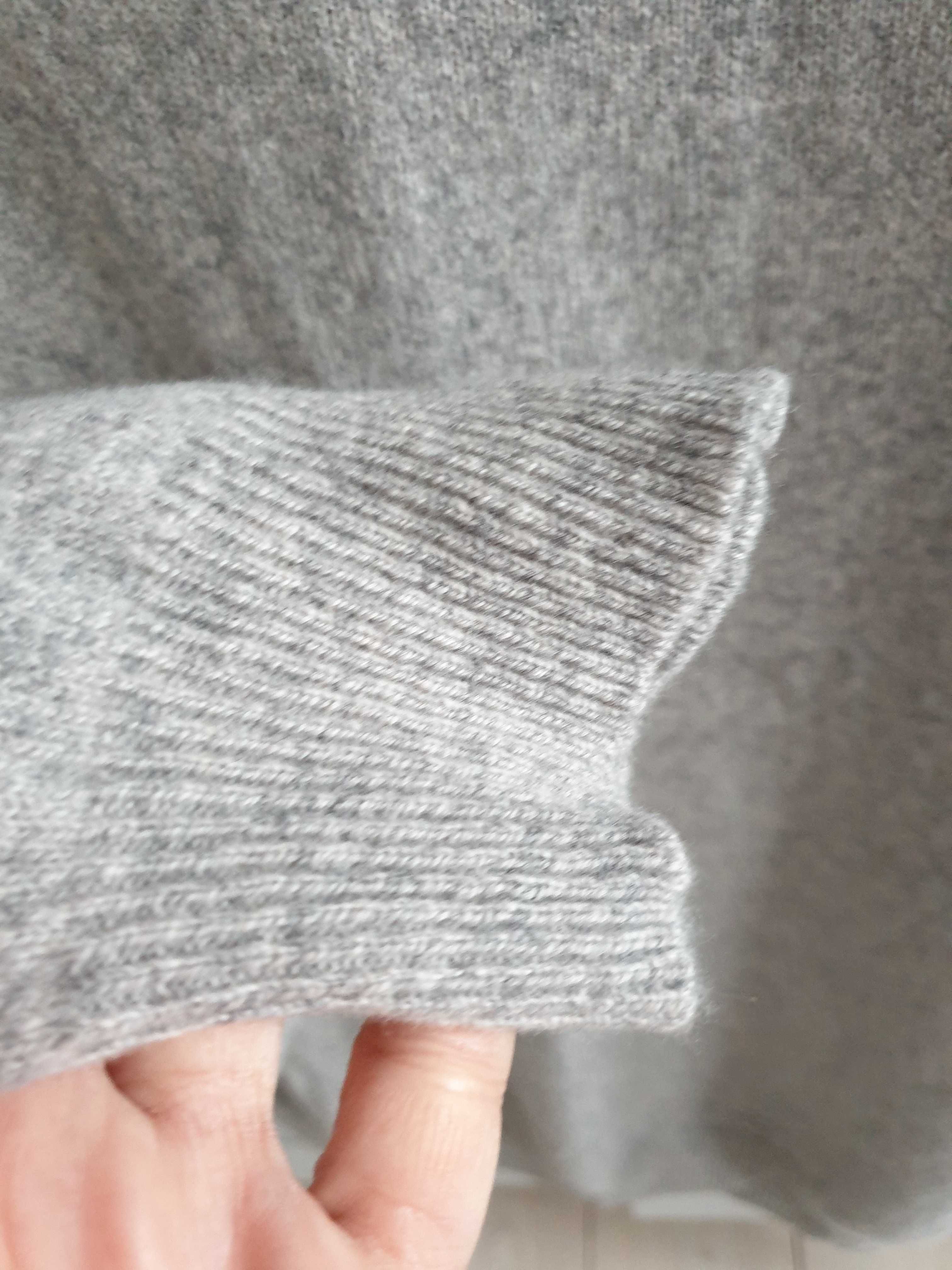 Szary sweter męski wełniany 100% wełna owcza M&S Collection L