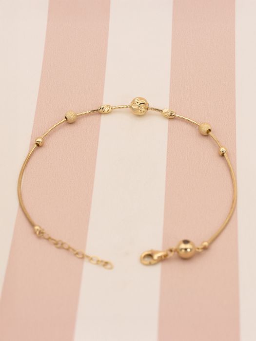 Bransoletka złoto 585, złota bransoletka linka żmijka kulki