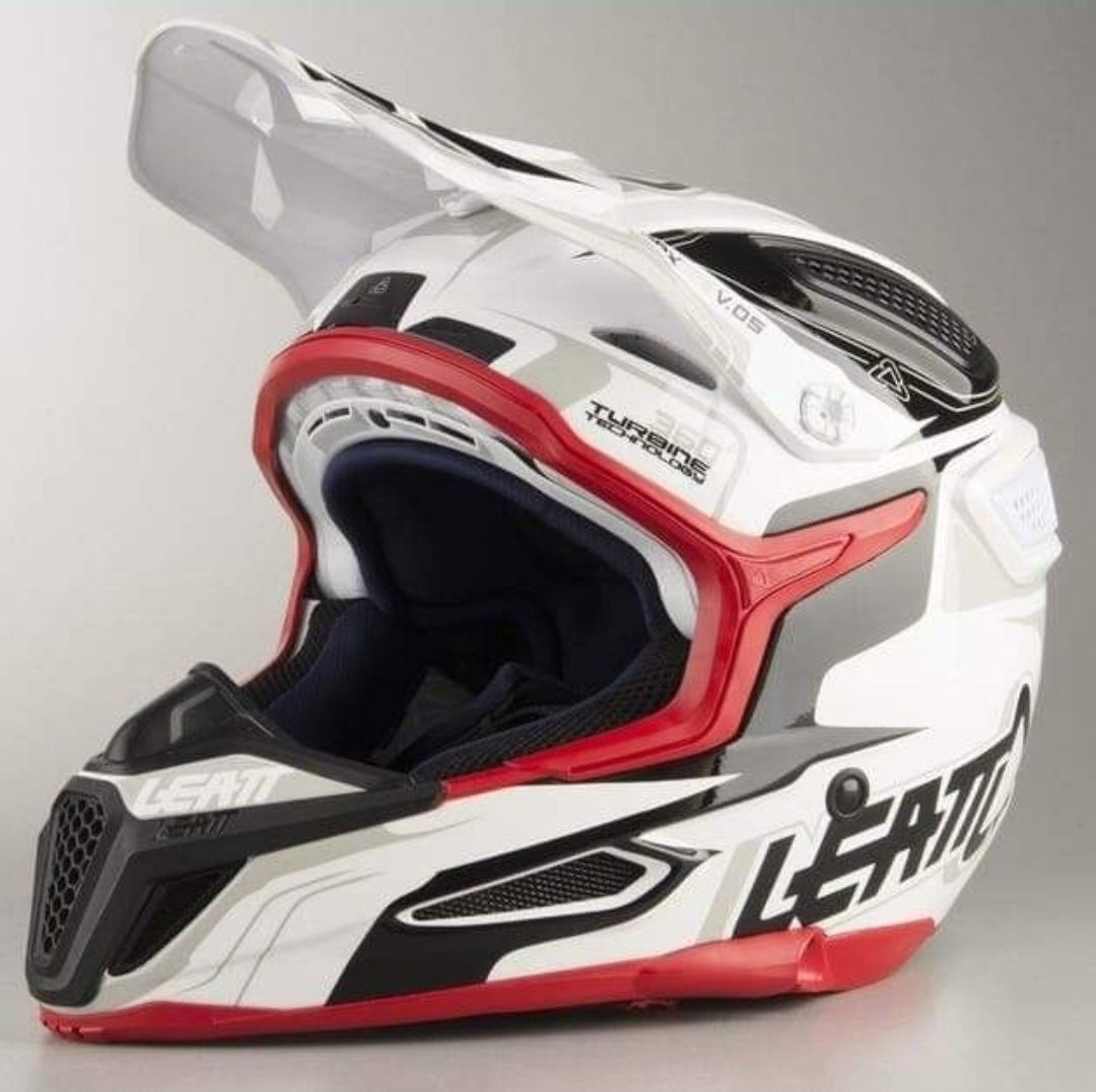 Kask Leatt GPX 5.5 V.05 Biało-Czarno-Czerwony LEATT (cross,KTM,enduro)