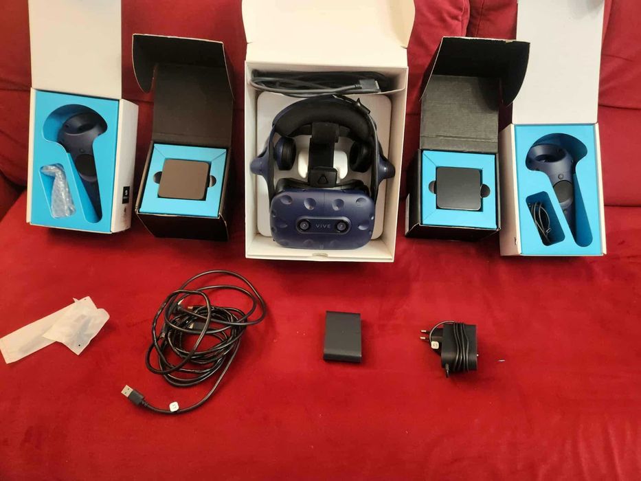 Htc Vive PRO  komplet kit, kontrolery, kostki, gogle, kartony, ładny