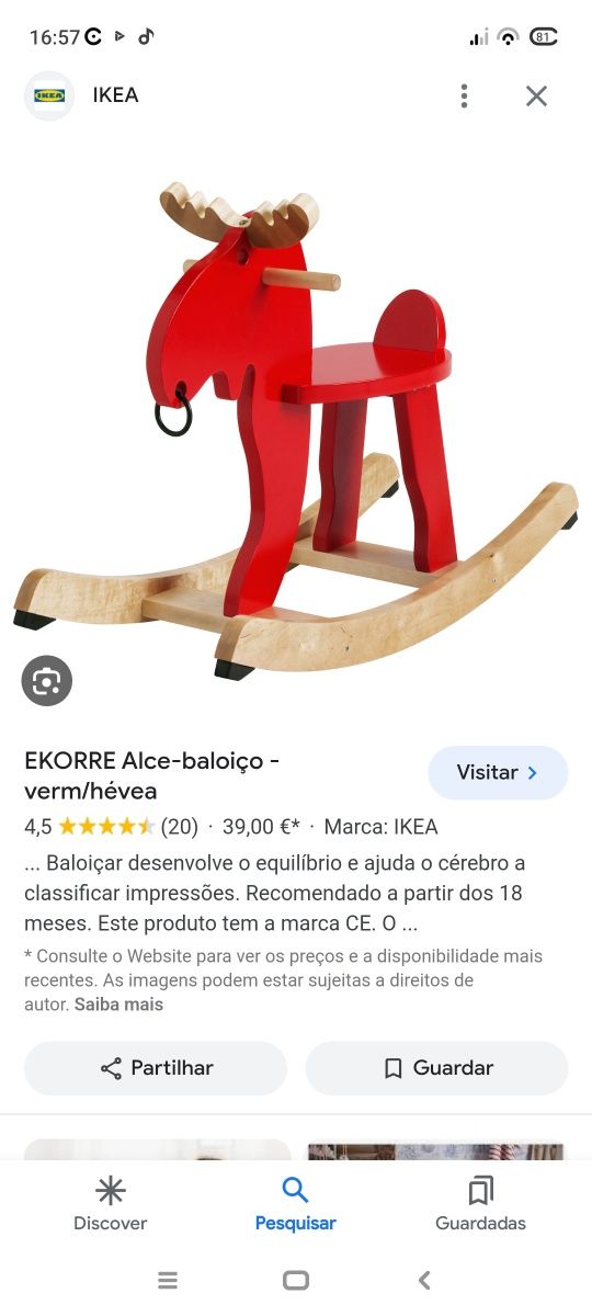 Cavalinho madeira IKEA (rena)