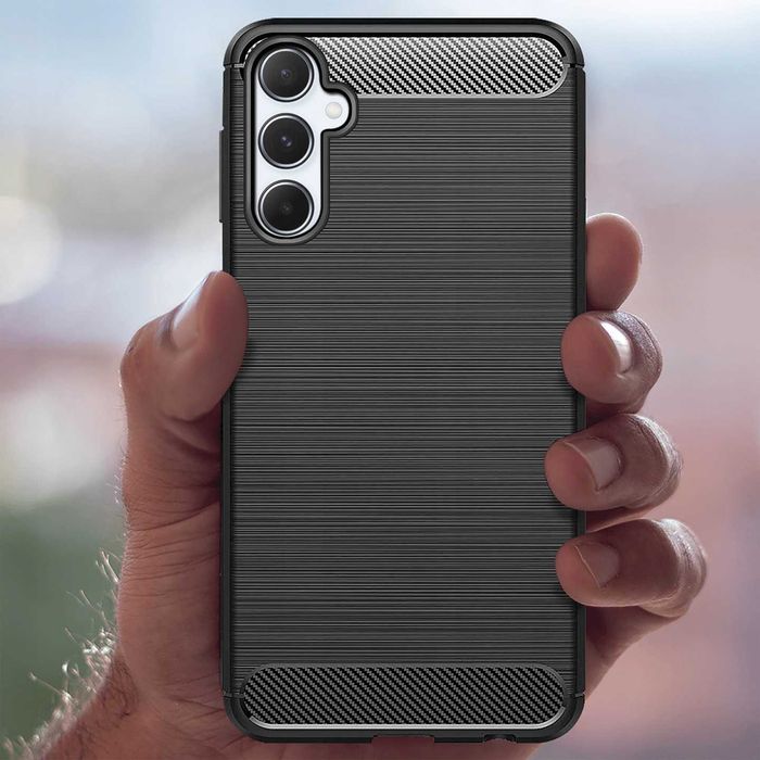 Etui Carbon do Samsung Galaxy A35 5G + Szkło Hartowane