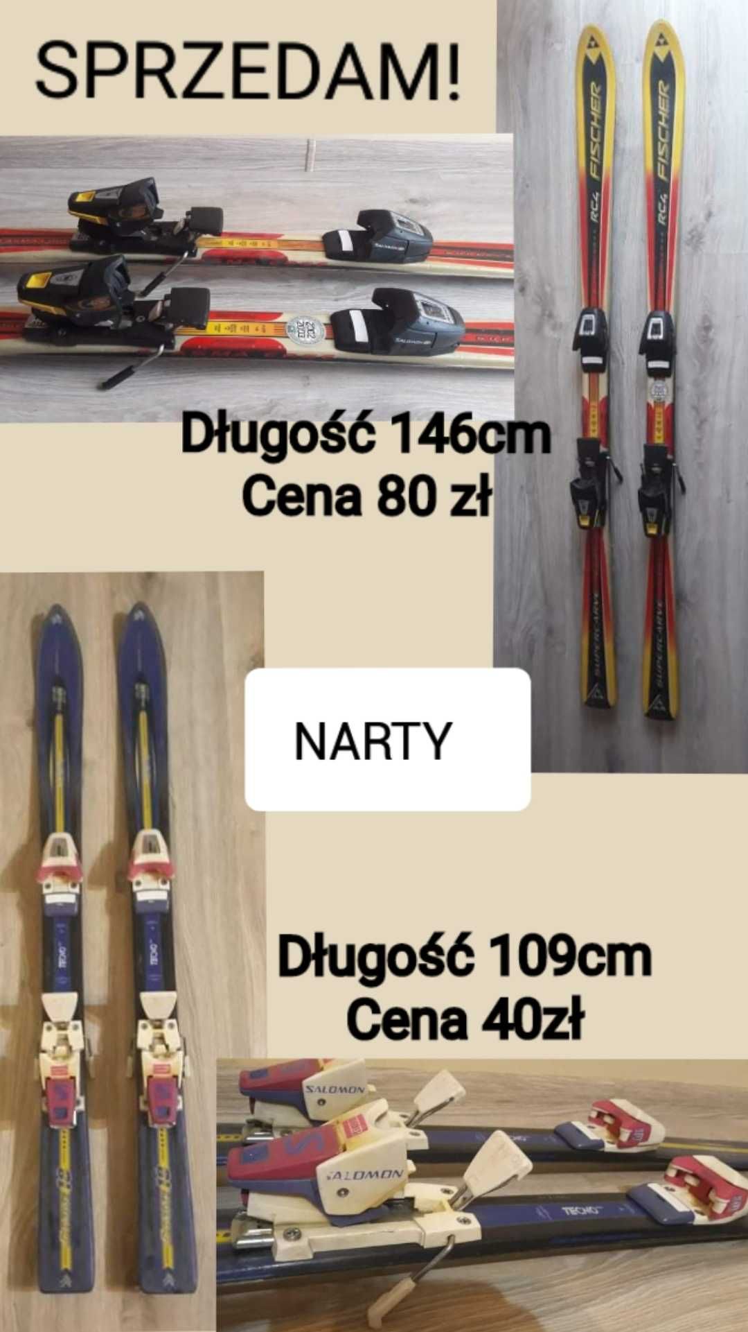 Narty dł 146 i 109 cm