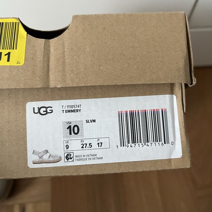 Sandałki srebrne Ugg rozmiar 27.5 Nowe