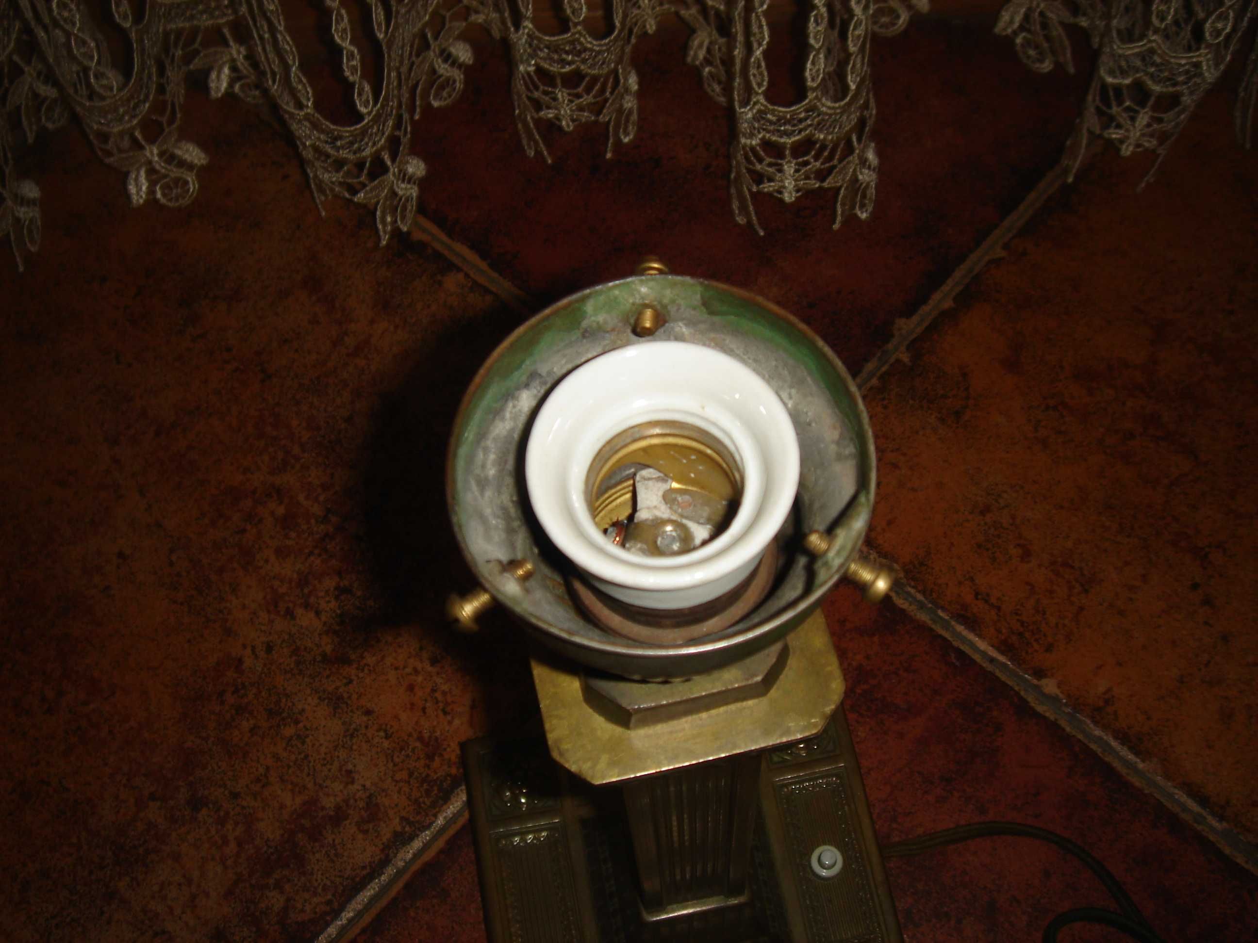 Stara lampa na biurko mosiądz pocz. XX w.