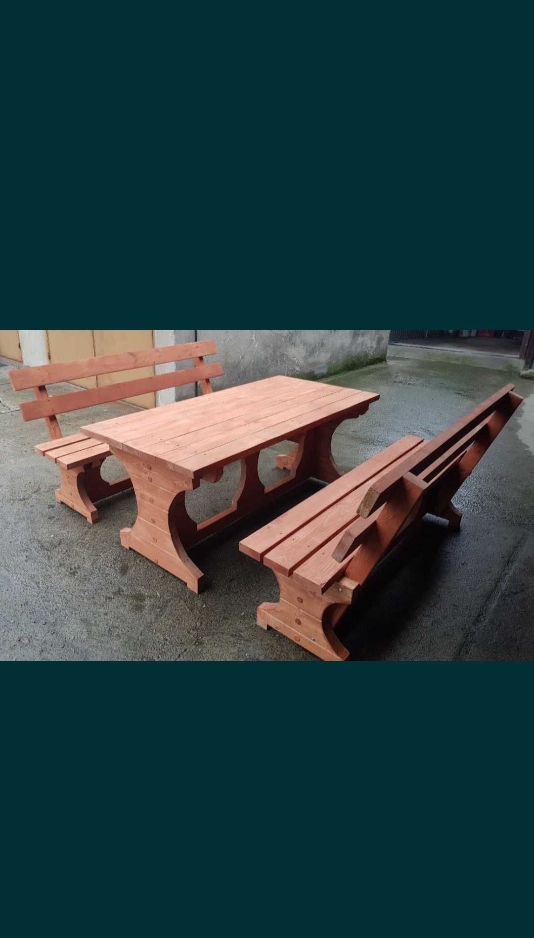 Komplet ogrodowy meble ogrodowe stół ławki ławka