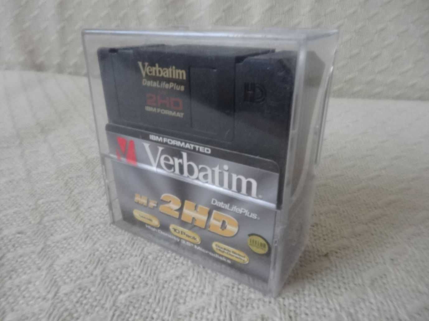 dyskietki Verbatim 1.44MB NOWE 10 szt. fabr. zapieczętowane + pudełko