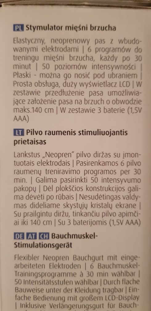 Pas stymulujący mięśnie medisana brzucha AM 50L