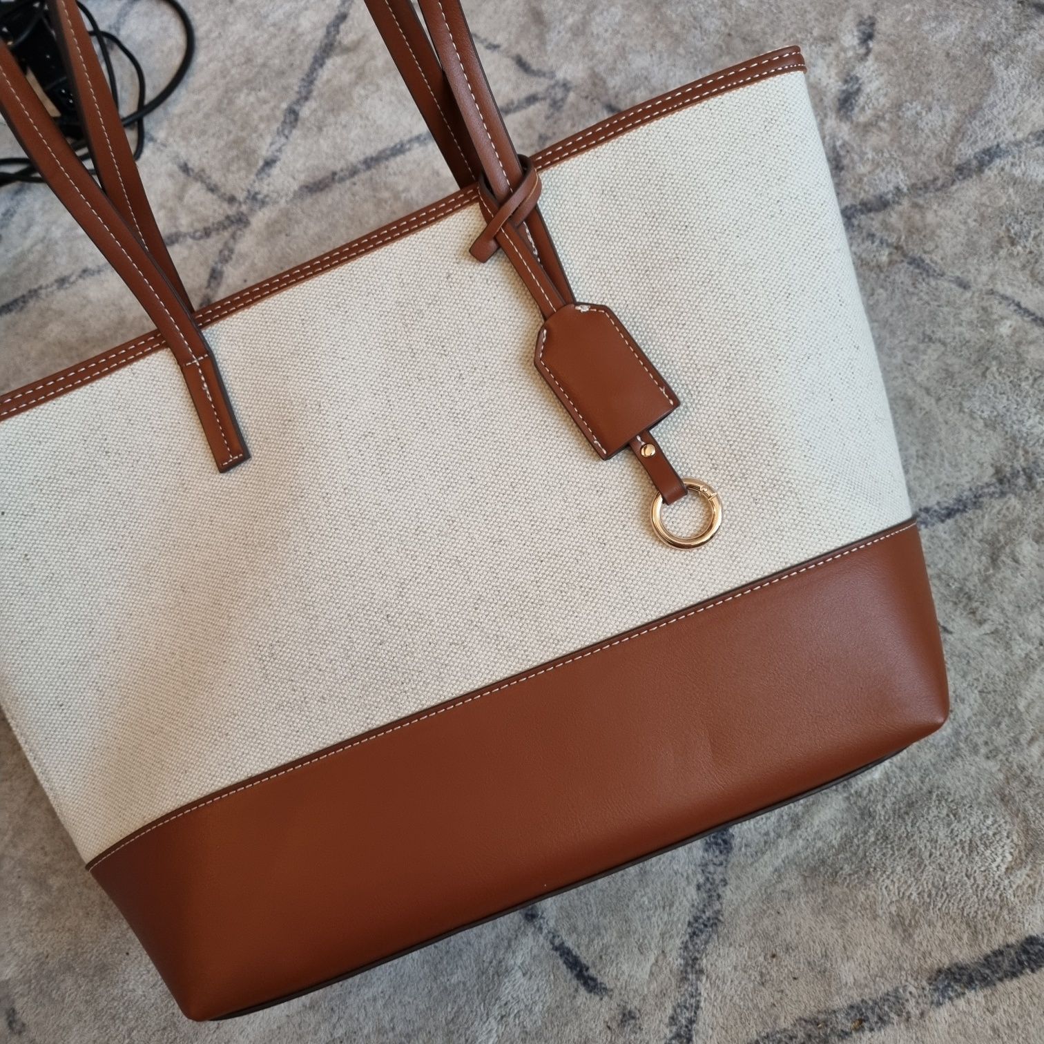 C&A nowa torba z płutna i skórki shopper bag zara