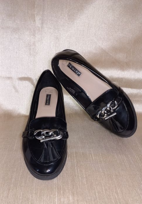 Лакові туфлі Primark 38 чорні лофери жіночі/женские