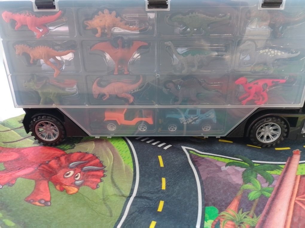 Auto z dinozaurami i samochodzikami