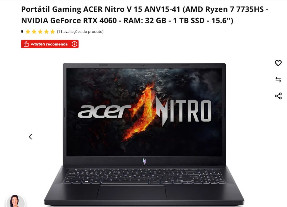 Portatil Gaming Acer Nitro V15