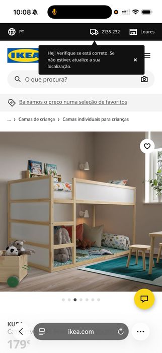 Cama/ beliche ikea com 1 colchão