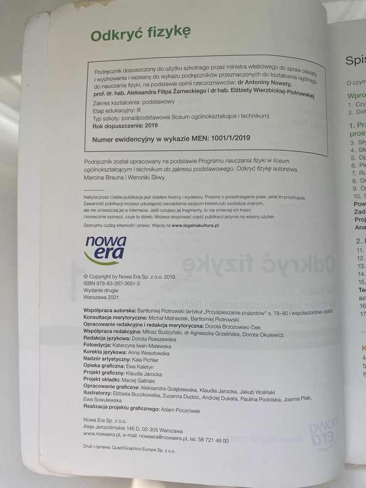 Podręcznik z fizyki „odkryć fizykę” 1 klasa liceum/technikum