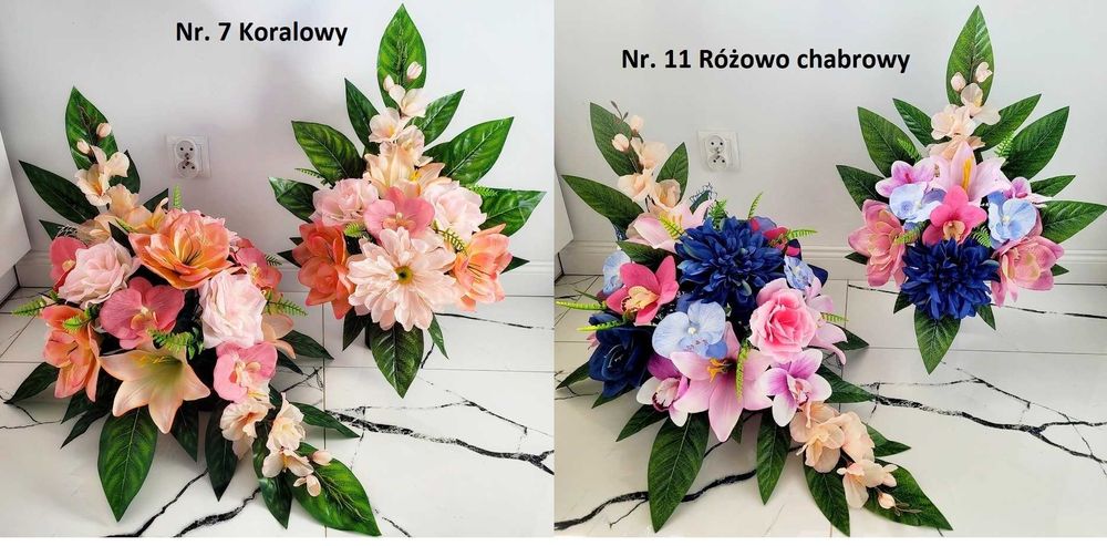 Komplet Stroik na grób, Cmentarz, Kompozycja kwiatowa ,Wiązanka bukiet