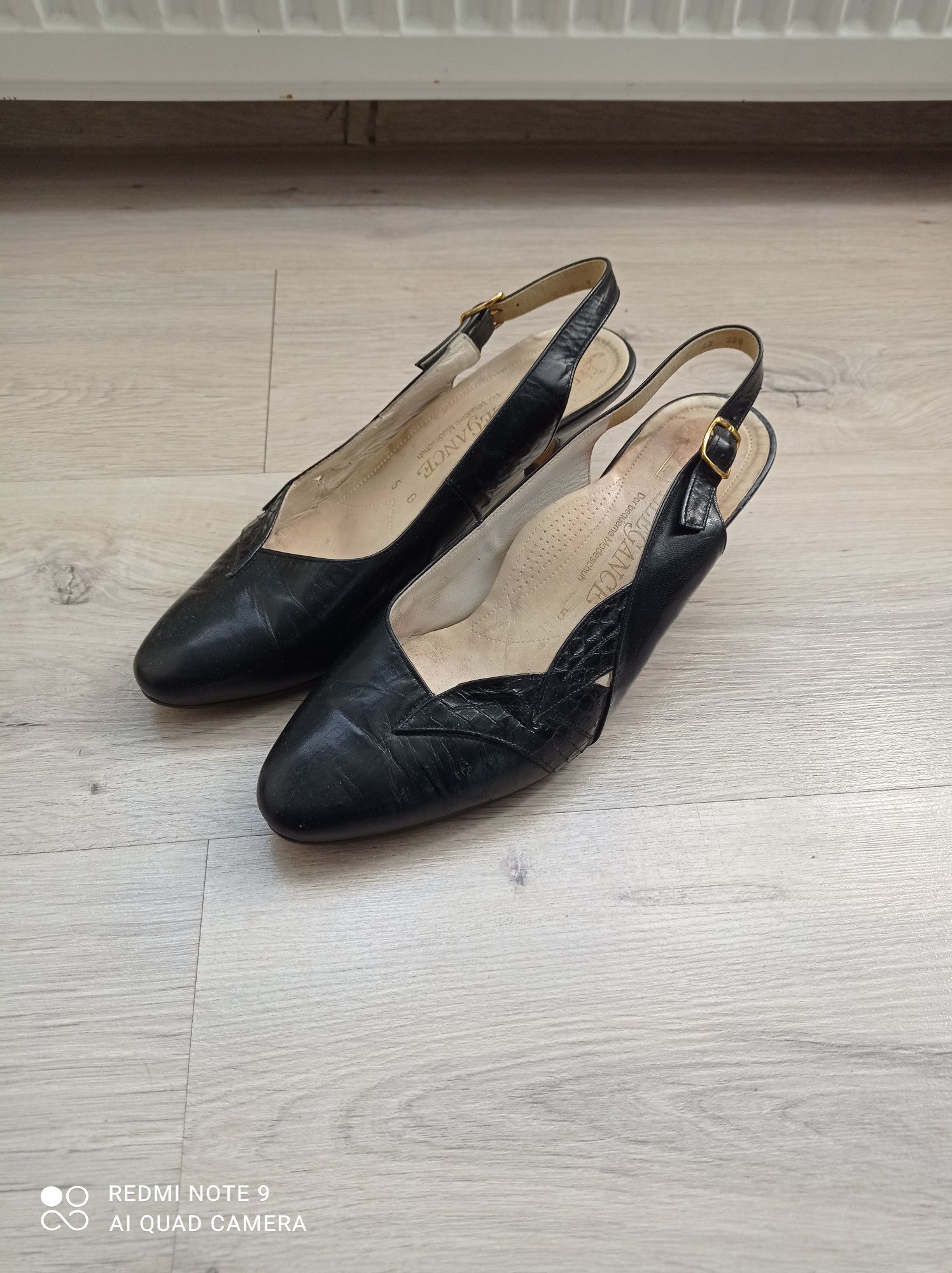 Buty czólenka skórzane ARA 37 czarne + druga para Gabor gratis