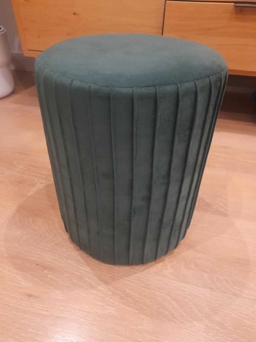 pufa zielona welurowa