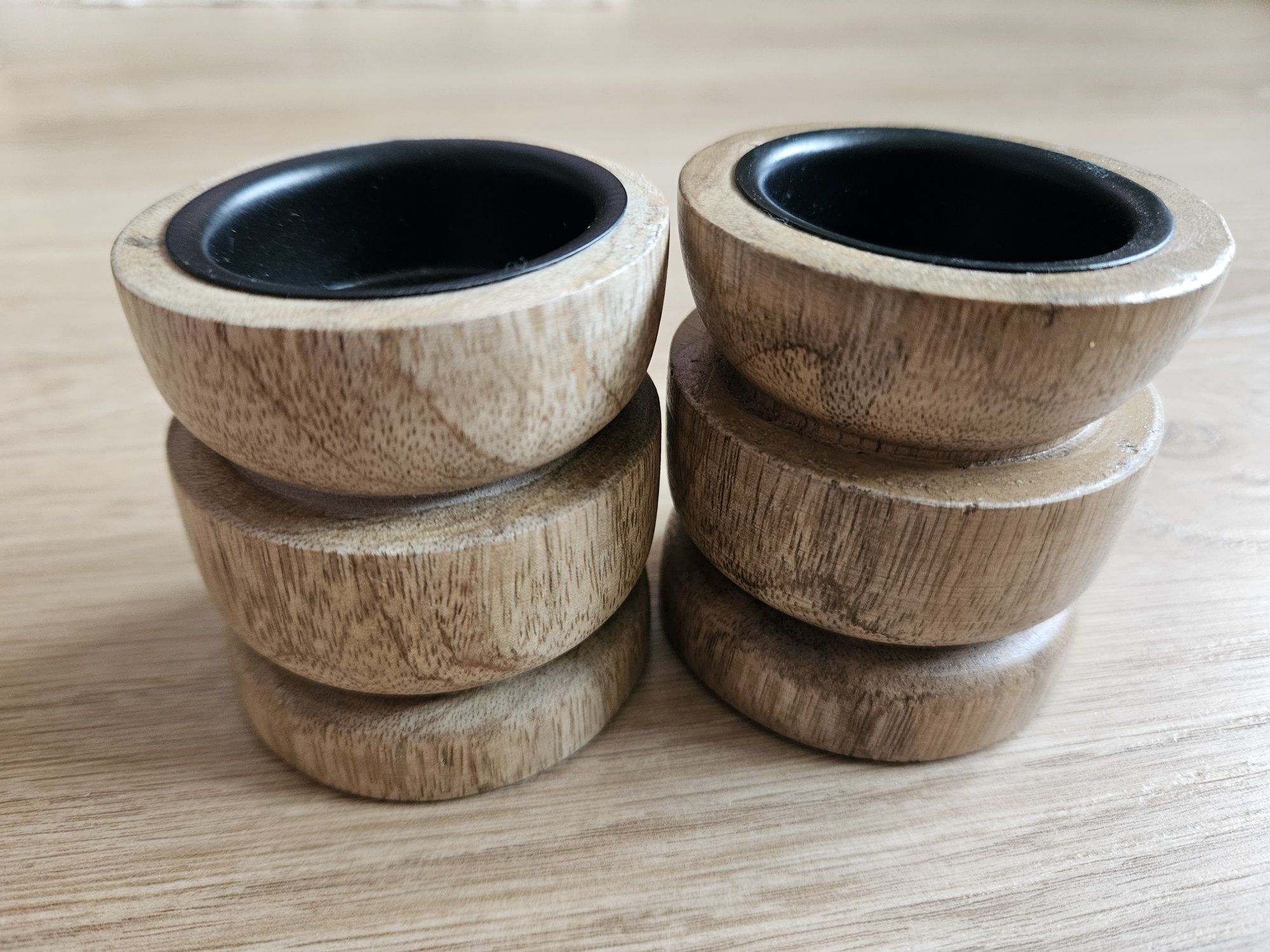 Świecznik świeczniki mango drewniany tealight oryginalny nowe