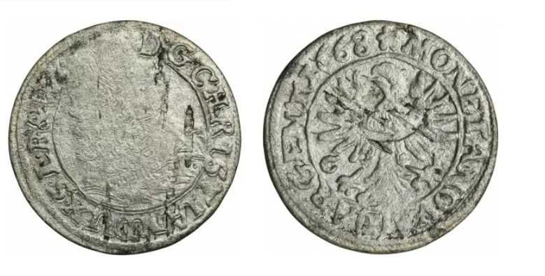 1 krajcar 1668 Śląsk księstwo  legnicko-brzesko-wołowskie
