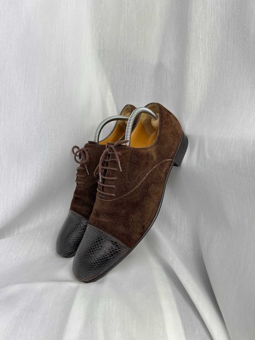 GUCCI Suede Leather Python Dres Shoes замшеві туфлі Гуччі носки пітон