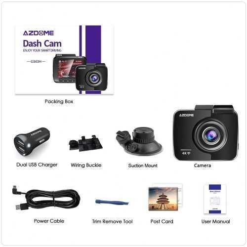 Відеореєстратор Azdome GS63H (4K / GPS / wi-fi, GPS)