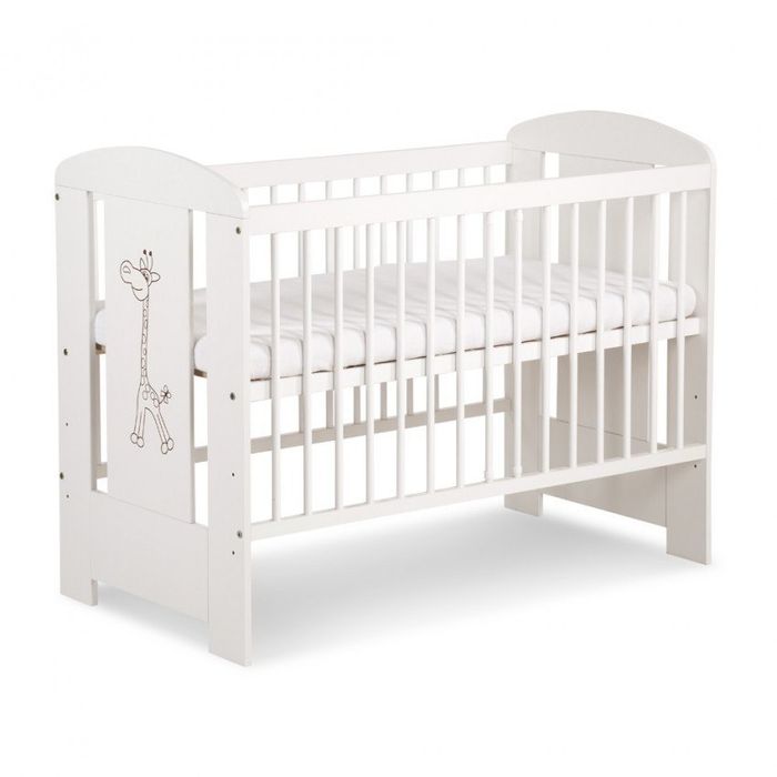 Łózeczko z żyrafą białe i brązowe