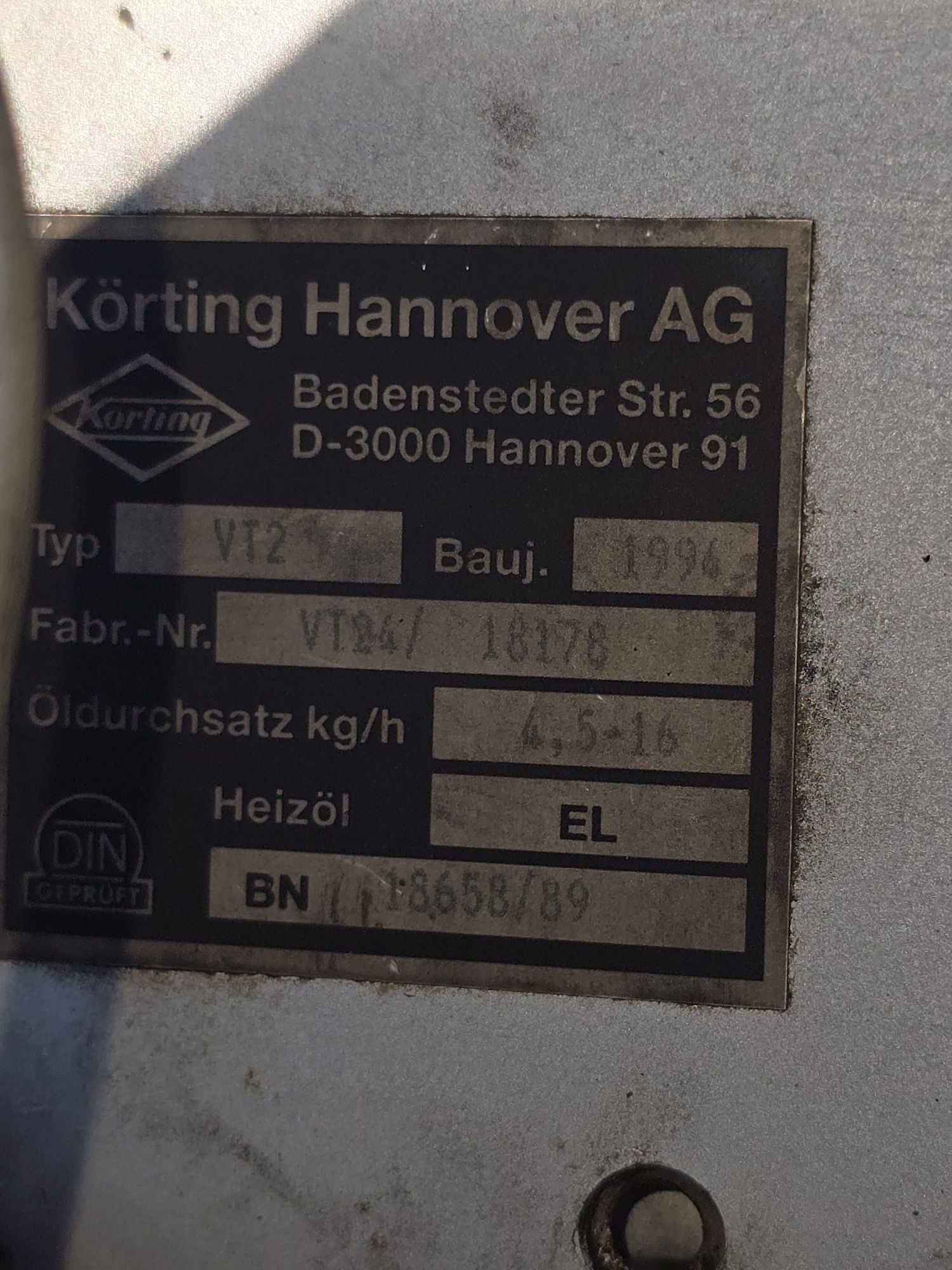Palnik olejowy Korting VT2, palnik na olej opałowy