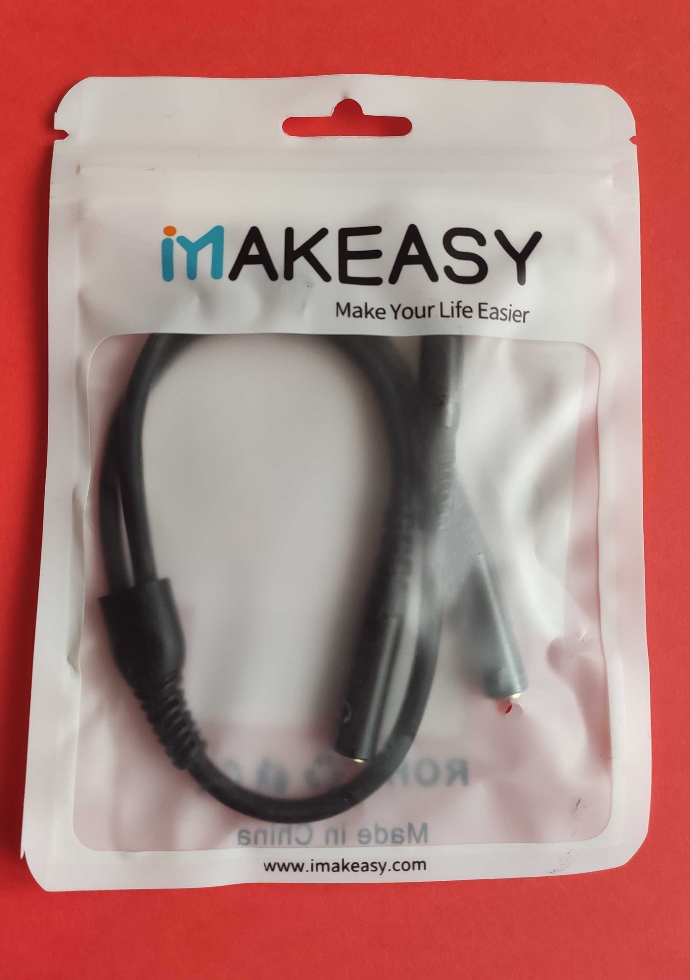 IMAKEASY - rozdzielacz słuchawek mikrofonu Mini Jack 30cm