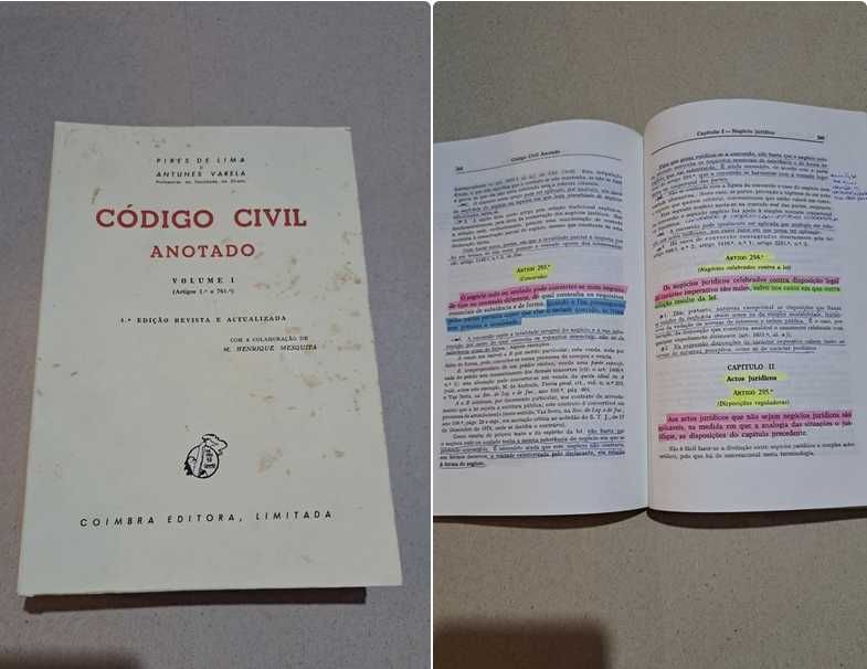 Código Civil Anotado de Pires de Lima e Antunes Varela - Vol. I